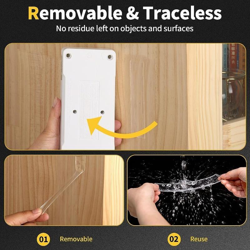 2pcs Double Sided Tape, Transparent Double Sided Wall Tape Suitable For Home, Office, Car, Outdoor Use