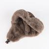 Men Winter Bomber Hat Outdoor Motorcycle Windproof Warm Faux Fur Pilot Earflap Hat Leather Thermal Ushanka