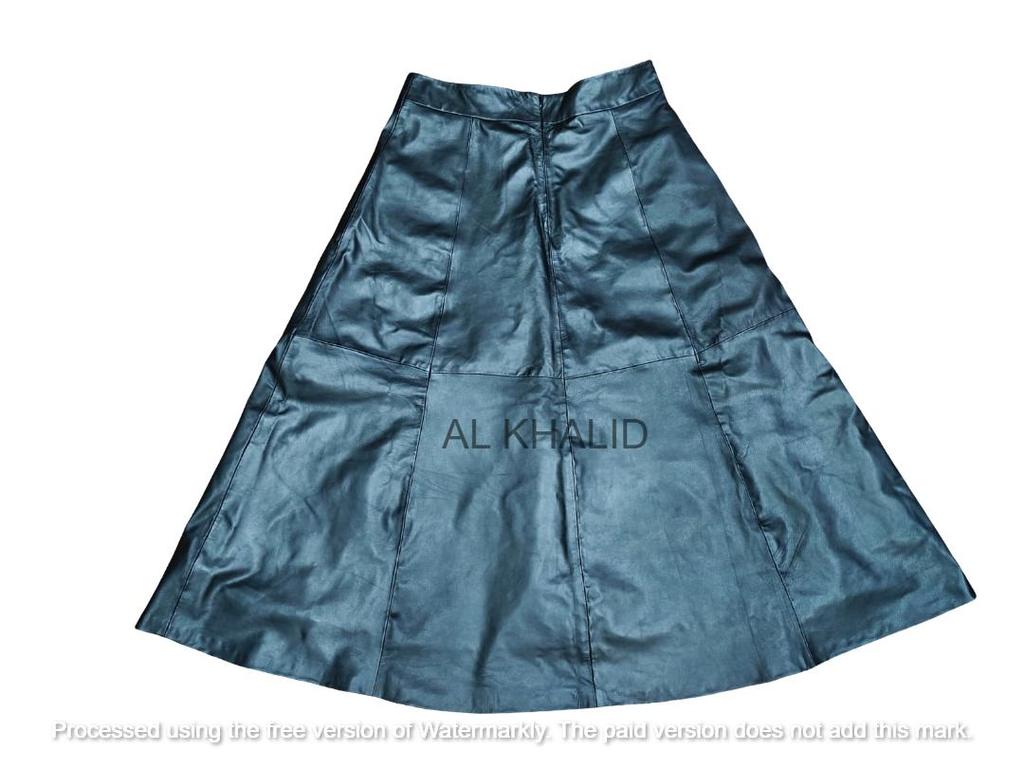 Pure Real Leather Long Classic Flare Wear Skirt Black Women's Genuine Lambskin