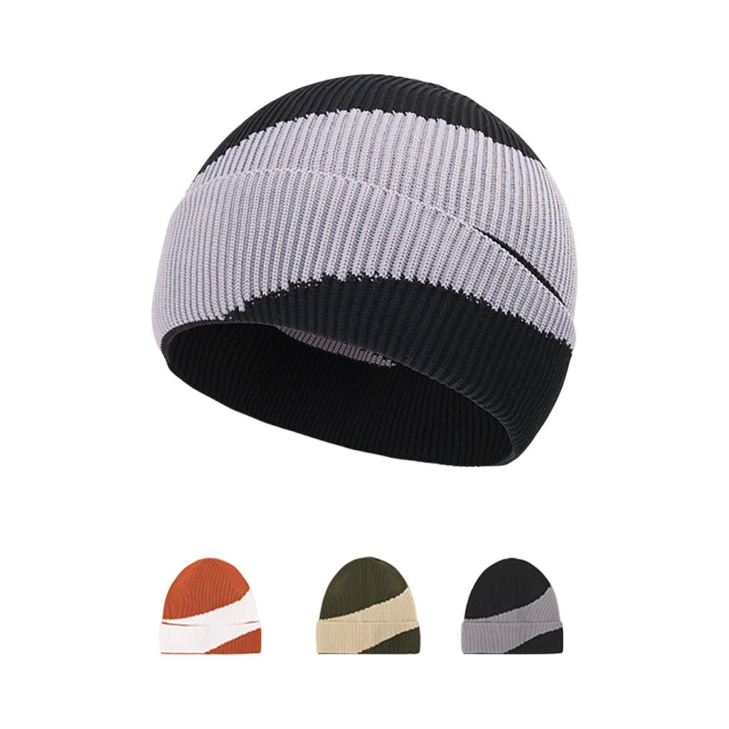 Men's And Women's Color Blocked Knitted Hat, Big Head Circumference, Cold Hat, Men's Lazy Style