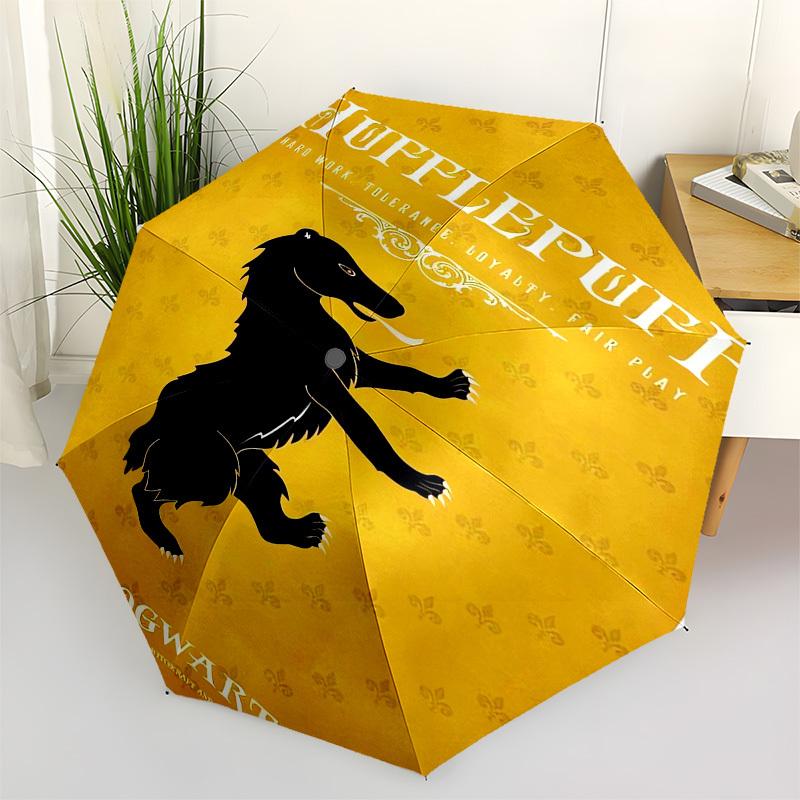 1pc Hufflepuff Loyalty Fair Play Umbrella with Plastic Handle,Cartoon Pattern,Suitable for All Seasons Multi-functional Umbrella530