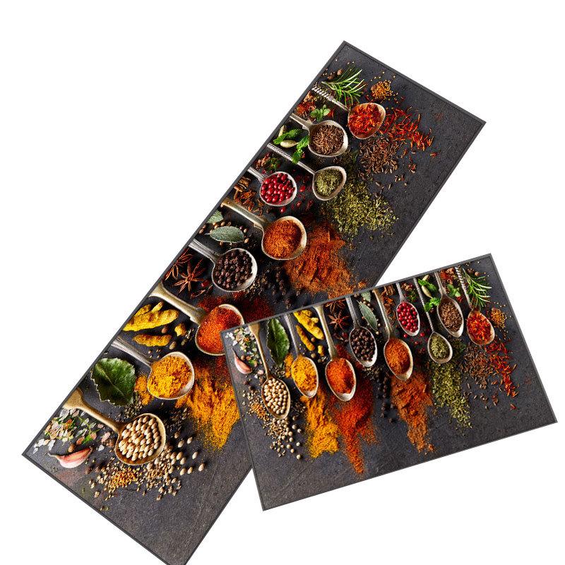 3D Printed Crystal Velvet Non-Slip Absorbent Kitchen Floor Mats