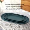 Yangge Solid Dark Green Oval Storage & Serving Tray - 3-Piece Set