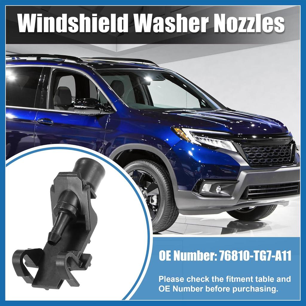 Front Windshield Washer Nozzles 76810-TG7-A11 Wiper Spray Jet Spray Nozzles Replacement for Honda Passport 19-21 for Honda Pilot 16-21 for Honda
