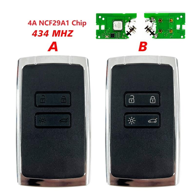 CN010041 Aftermarket 4A NCF 29A1Chip 4 Buttons Smart Car Key for R-enault Frequency 433.92 MHz Keyless GO