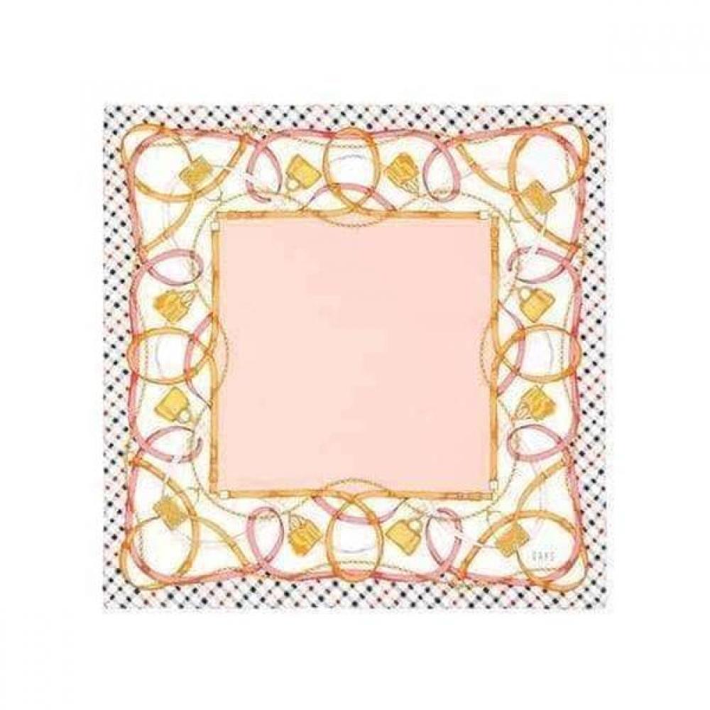 Daks Pink Chain Pattern Square Silk Scarf Dcsc6e142p2