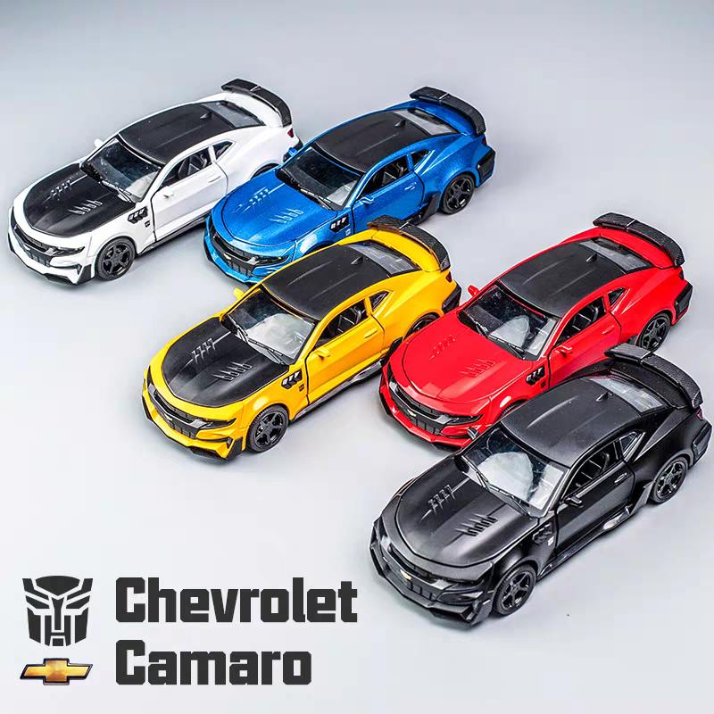 Chevrolet Camaro Supercar Simulation Diecast & Toy Vehicles Sounds & Light Pull Back Car 1:32 Alloy Model Gifts For Children