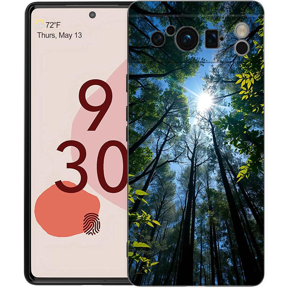 

Beautiful Nature Forest Tree Phone Case For Google Pixel 10 9 8 7 Pro 9A 8A 7A 6A 6 Pro XL Soft TPU Bumper Black Cover Pixel 9