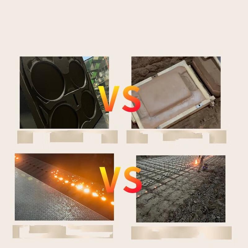 ZISIZ Commercial Cast Iron Round Griddle Set