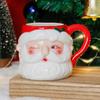 3D Santa Hand Painted Ceramic Mug with Handgrip Coffee Milk Tea Cup Christmas Holiday Cartoon Kitchenware Christmas Gift