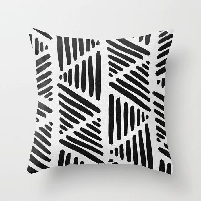 New Product Geometric Abstract Pillowcase Peach Leather Fleece Office Pillowcase Car Cushion Cover Waist Pillowcase