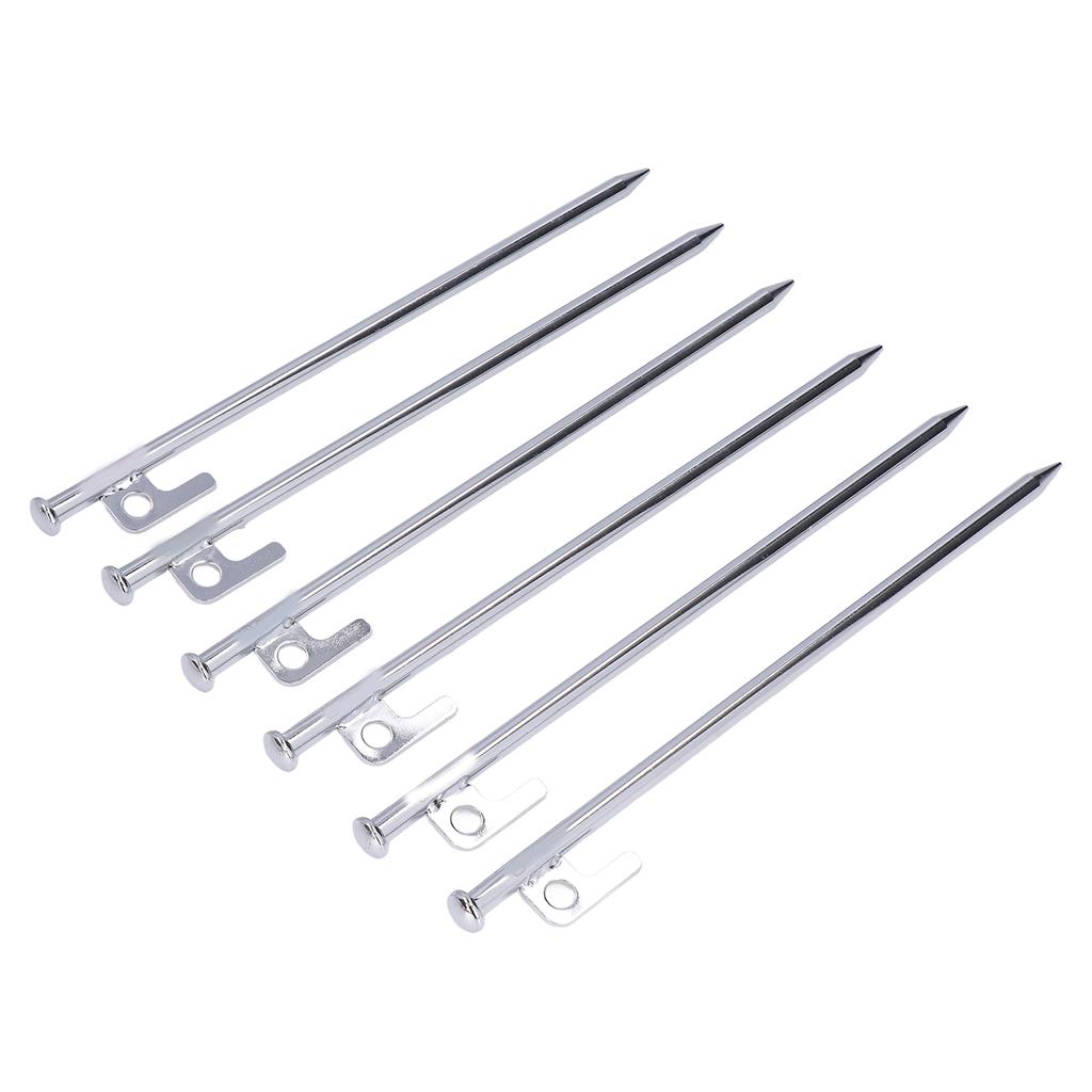6Pcs Tent Stakes Pegs Anti Dropping Good Fixability Flat Head Design Easy To Use Outdoor Camping Tent Pegs for Hiking