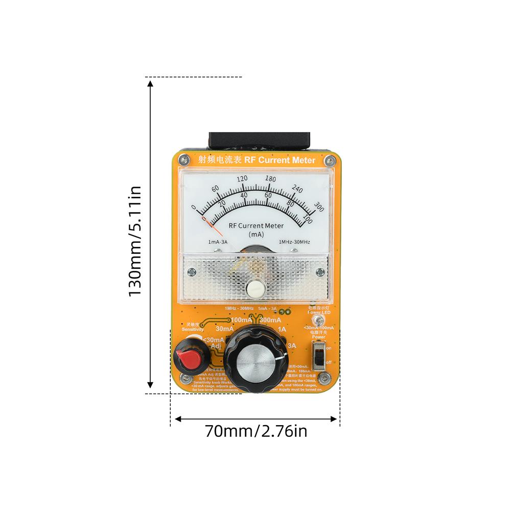 RF Detector RF Ammeter Power Meter Type-C Interface TFT LCD Display CNC Aluminum Alloy High Accuracy Power Meter RF 1–11MHz HF