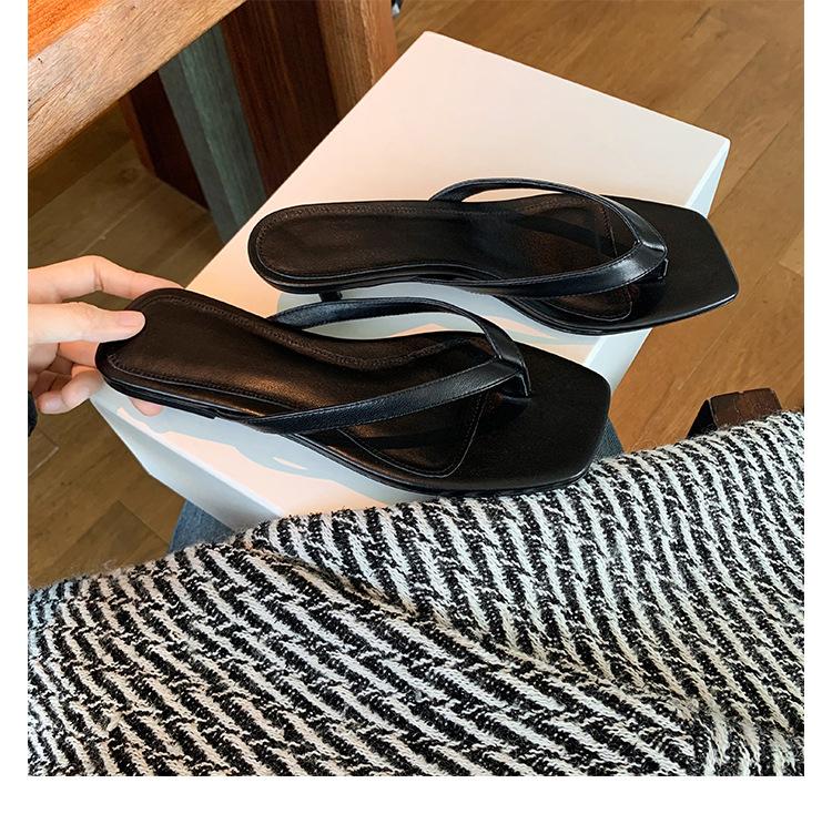 Grape Mother Studiolee Summer New Cat Heel High Heels Flip-flops Flat Bottom Outside Toe Cool Slippers