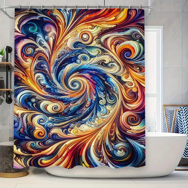 Modern Geometric Animal Print Shower Curtain Bathroom Decor Home Swede Home Decorative Blue Orange White Cow Pattern Waterproof