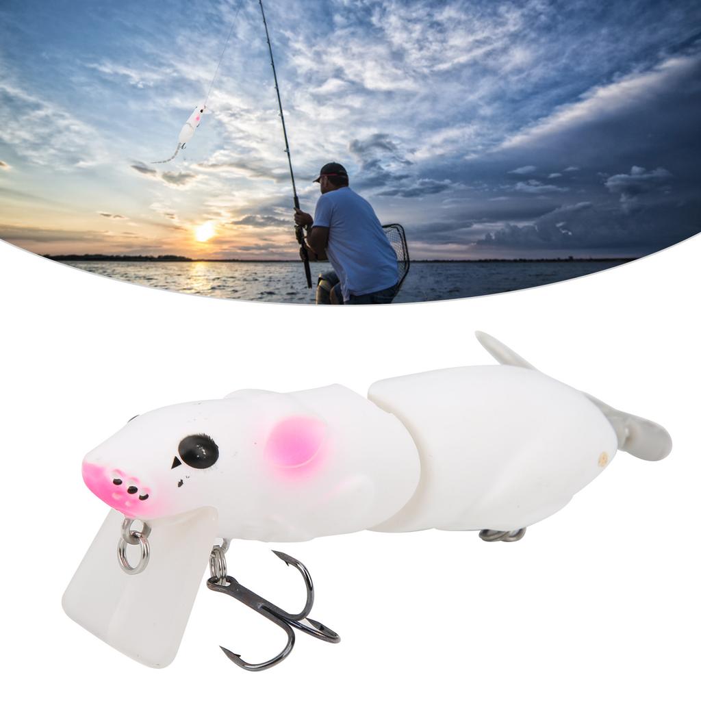 Artificial Simulation Mouse Shape Lure Bait Fishing Accessories with Treble HooksB