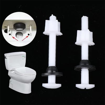 2 Stück Kunststoff-Reparaturschrauben für Toilettensitzscharniere + passende Schrauben + Unterlegscheiben-Set für Badezimmerzubehör zu Hause