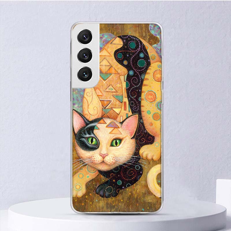 Custodia Morbida Design Il Bacio di Gustav Klimt Per Samsung Galaxy S22 S21 Ultra S20 FE S10 Plus Copertura Telefono S9 S8 + S10E S7 Edge S6 Funda