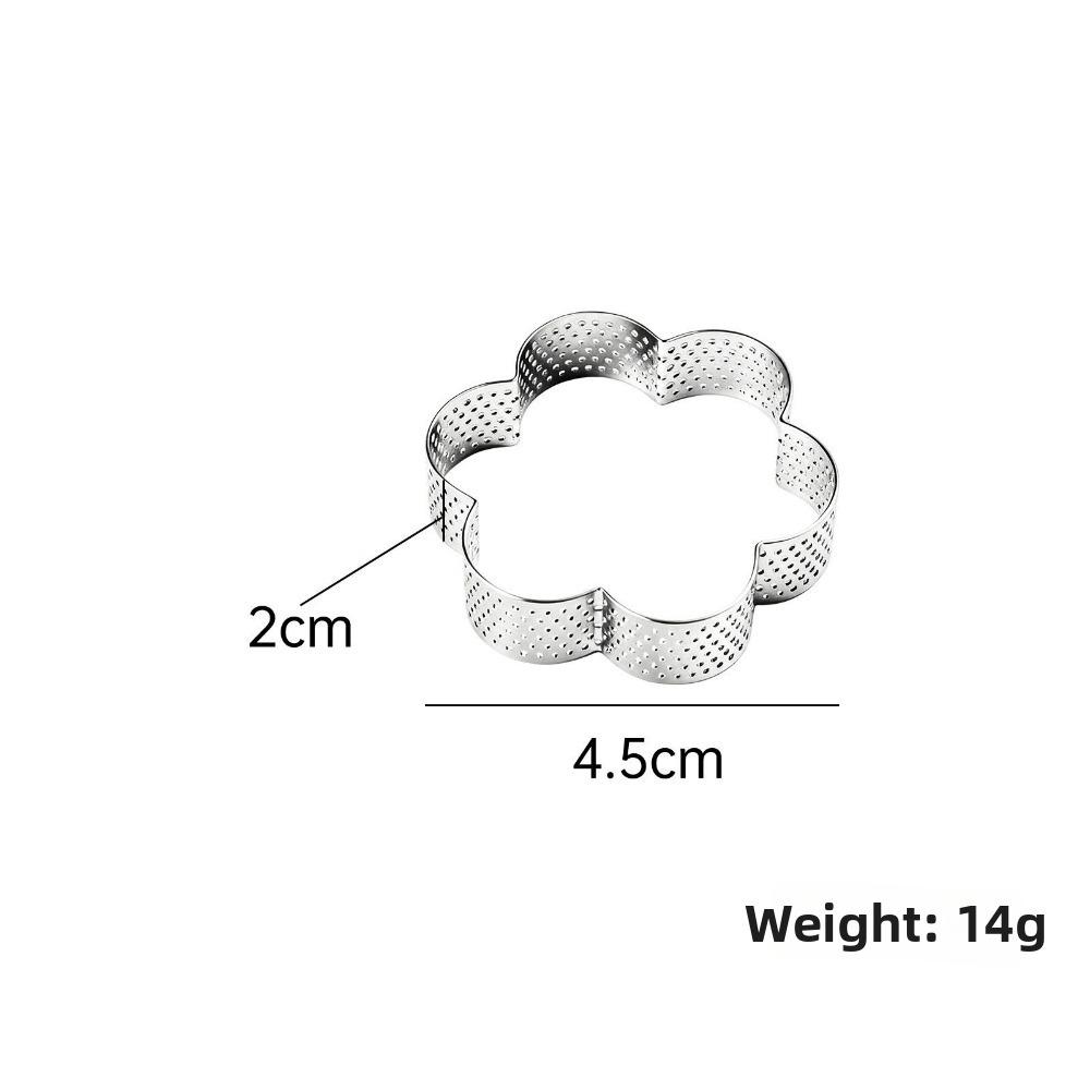 Flower Shaped Tart Ring Perforated Design Mousse Cake Ring Versatile Cookie Cutter Mold For Baking