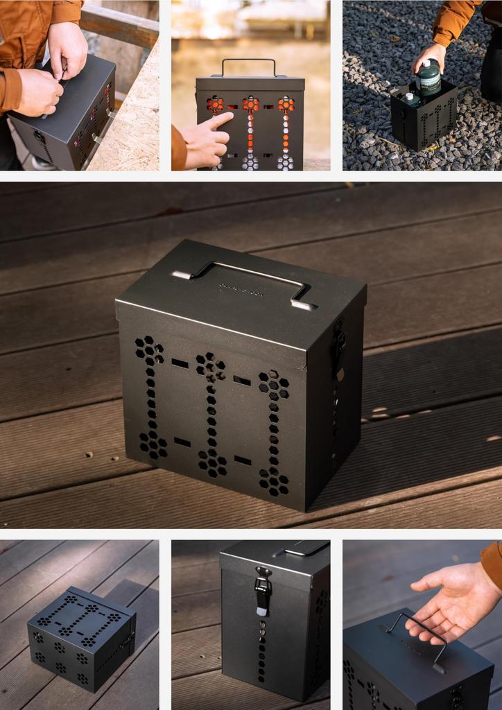 CAMPING MOON CB Can 6-Can Cartridge Box Carry Box Steel BKC63