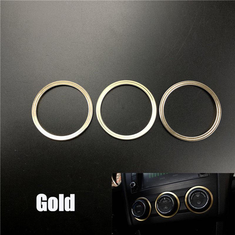 3Pcs/Set Car Styling AC Adjustment Knob Decorative Ring For Subaru Forester Impreza XV Crosstrek WRX Levorg Auto Accessories