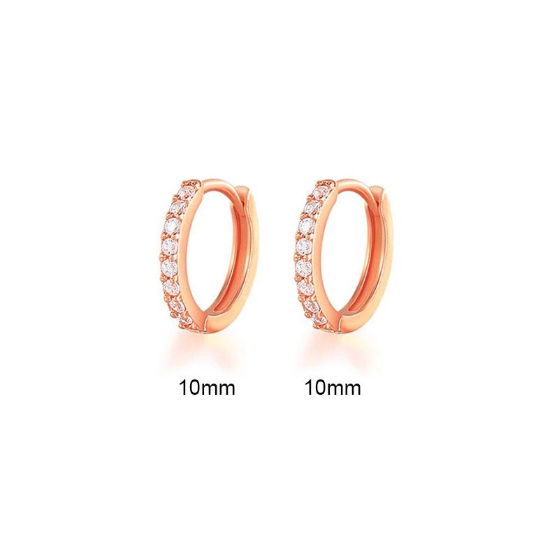 Cao Shi Korean Zircon Diamond Earrings - Simple, Fresh, Round Ear Buckle for Women
