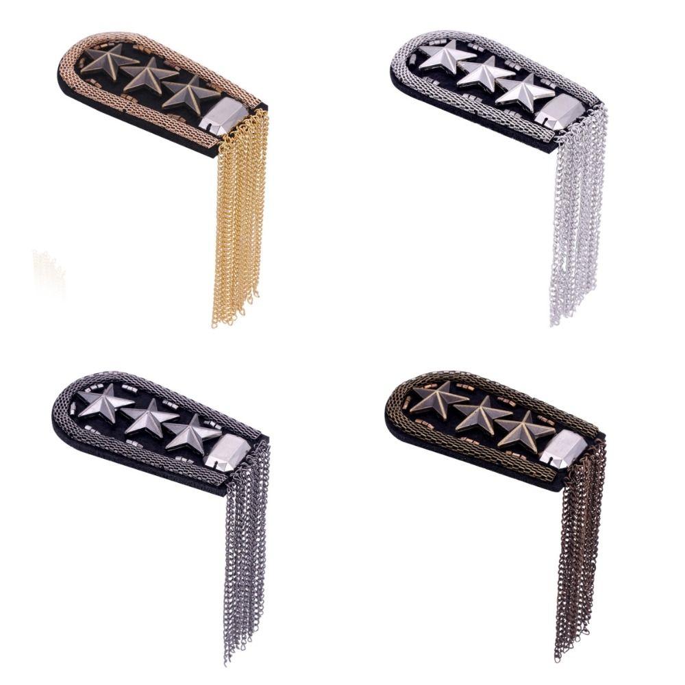 Punk Fringe Shoulder Mark Epaulet Star Shoulder Flash Retro Epaulette  Cosplay