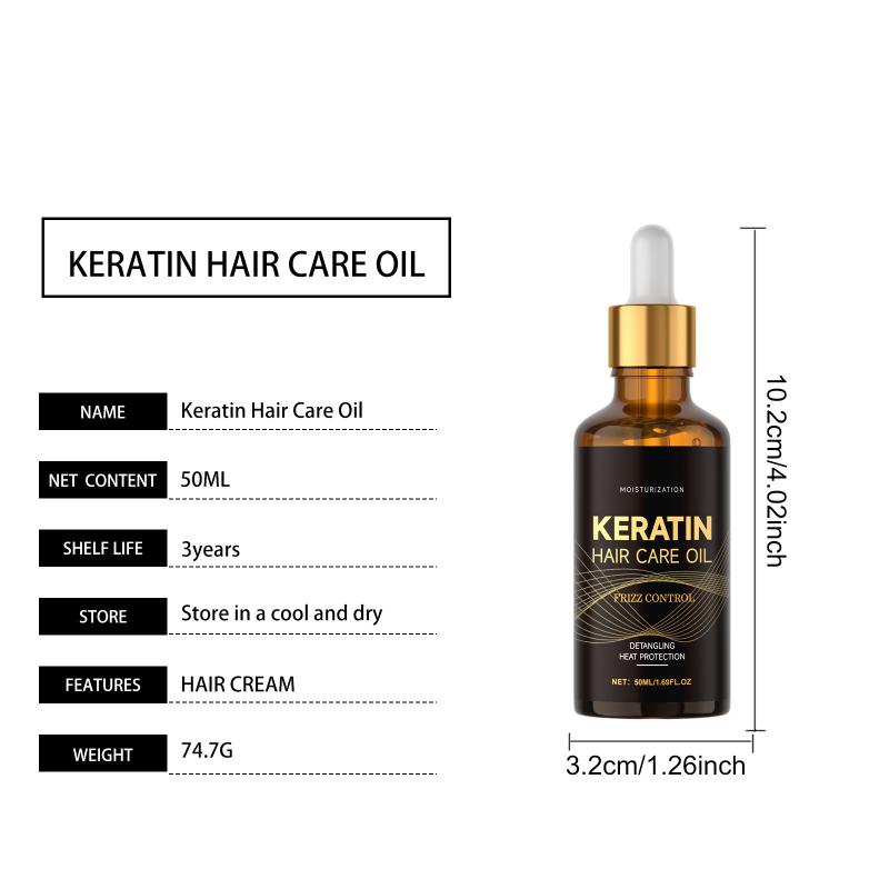 Keratin Haaröl für trockenes, geschädigtes Haar Intensive Feuchtigkeitspflege Glatt Weich Glänzend Geeignet für die tägliche Heimpflege