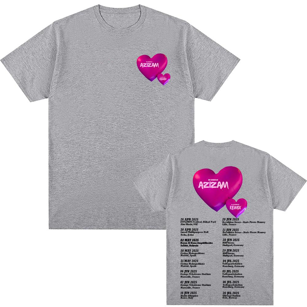 Ed Sheeran - Azizam T-shirt Graphic Printing Gothic Grunge Tee-shirt Short Sleeve Comic O-neckTshirt Camiseta Hombre Casual Tees