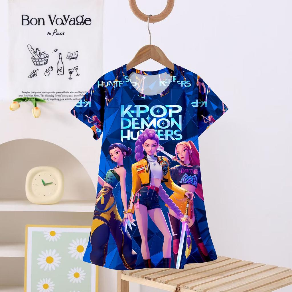 Summer 3-8 Years Old Girls Nightgown Cartoon Ice Snow Thin Design New Fashion Cute Comfortable Girls Dress