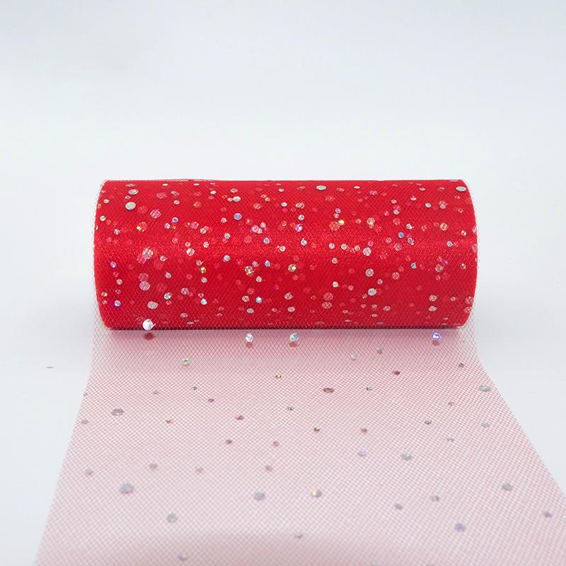 6in X 10Yards/Set Glitter Sequin Tulle Roll Wedding Decoration Fabric Tutu Dress DIY Organza Baby Shower Party Supplies Material