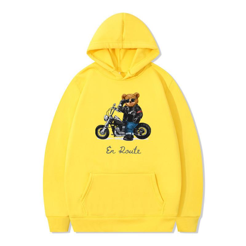 Wintersportwagen Reiches Bärenmuster Bedruckte Hoodies Modische Lässige Sportliche Langärmelige Herren- und Damen-Unisex-Kapuzensweatshirts
