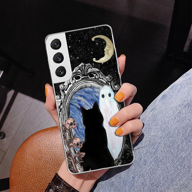 

Witch And Cat Colorful Cute Phone Case For Samsung Galaxy S24 S25 Edge S26 Ultra S23 S22 S21 Plus S20 FE + Personalized Print Co Samsung S25 Edge