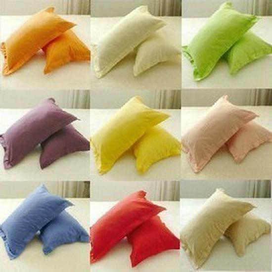 Satin Cotton Hotel Pillowcase - Solid Color for Couples 48x74 cm