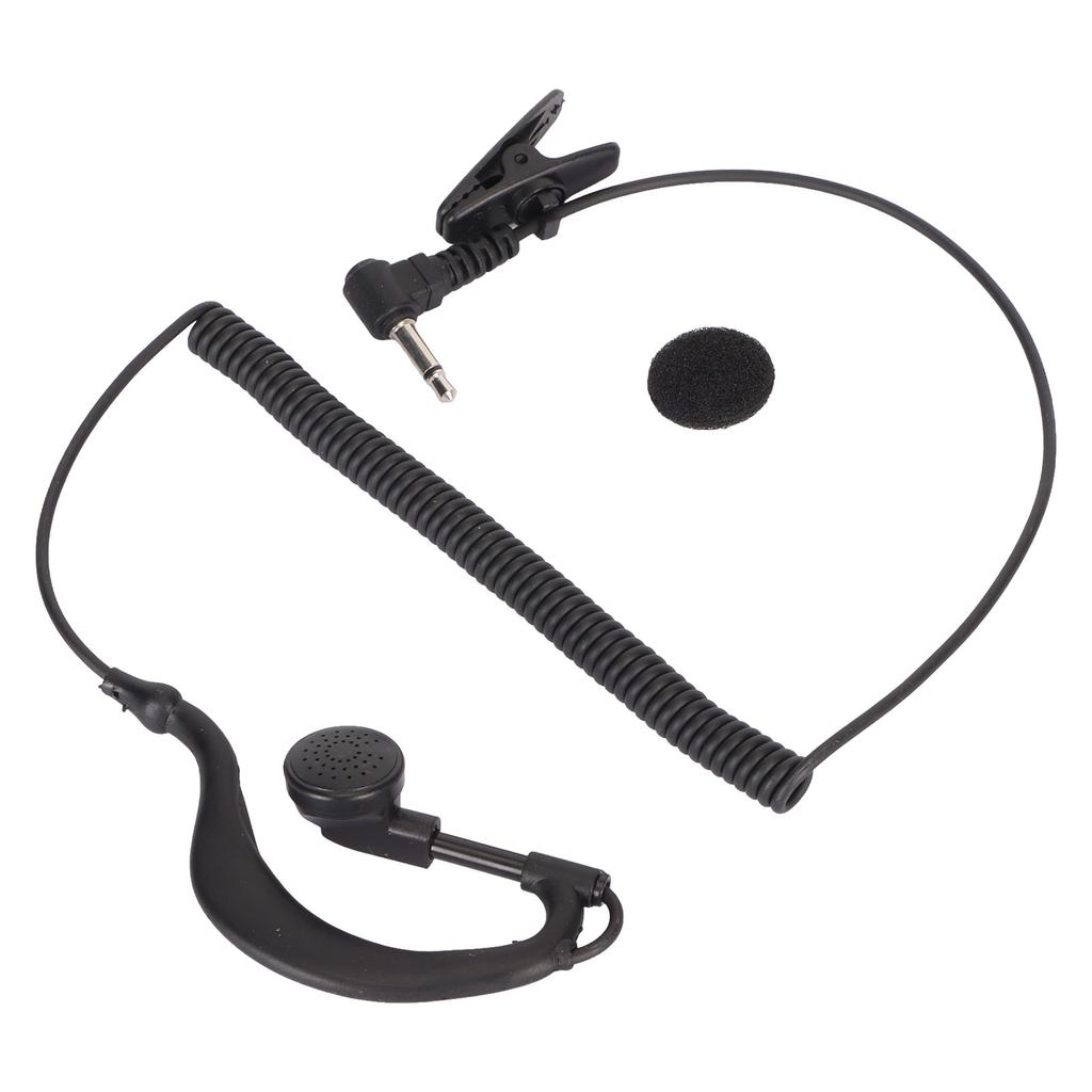 3.5MM Walkie Talkie Headset Earpiece Ear Hooked Clear Sound Quality 1 Pin Black for Two Way Radios
