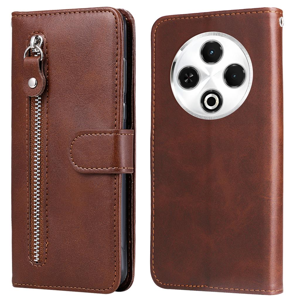 For TECNO Spark 30 4G Case Zipper Wallet Calf Texture PU Leather Phone Cover