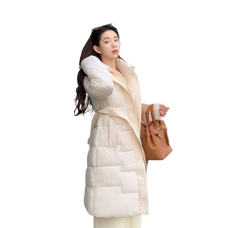 Winter Women's Thickened Knee-length Cotton-padded Clothes Women's Waist Slim-fitting and Thin High-end Cotton Clothes Jacket