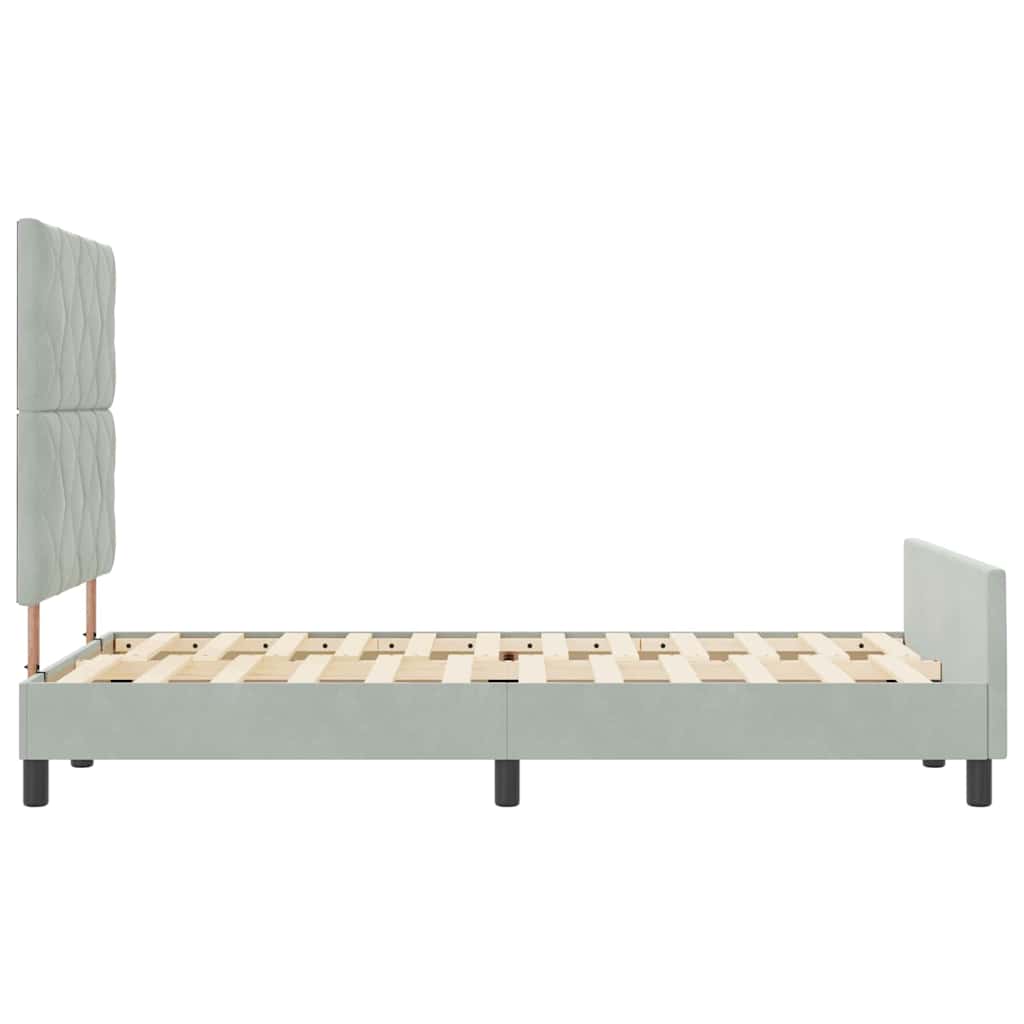 Box Spring Bed with Headboard Light Gray 120 x 200 cm Velvet