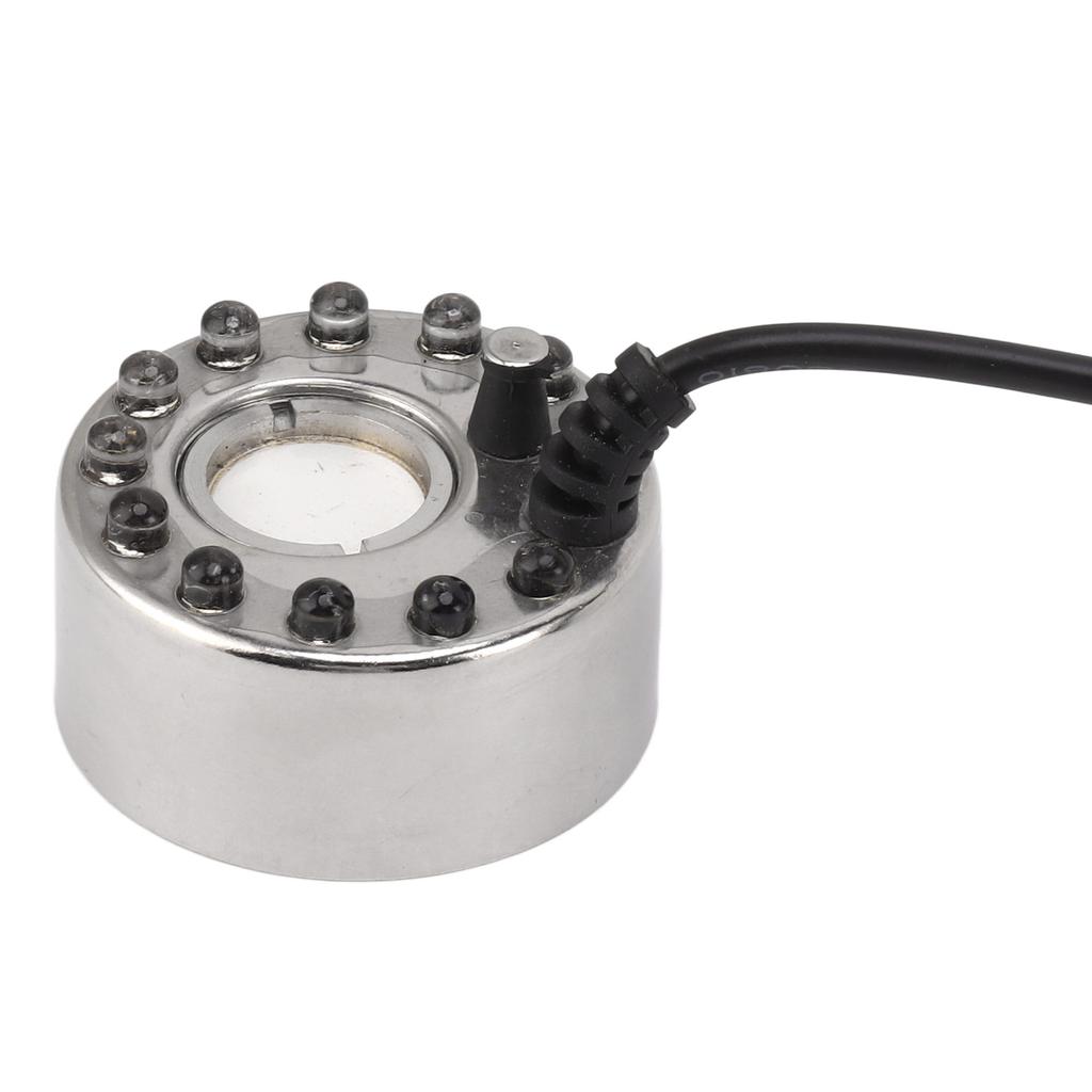 Color 12 LED Mist Maker Fogger Water Fountain Pond Fog Atomizer Humidifier with DC 5V Interface for Water Fountain Pond