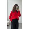 Einfarbiger Rundhals-Pullover für Damen | Weiches Strickoberteil | Lässige lockere Passform