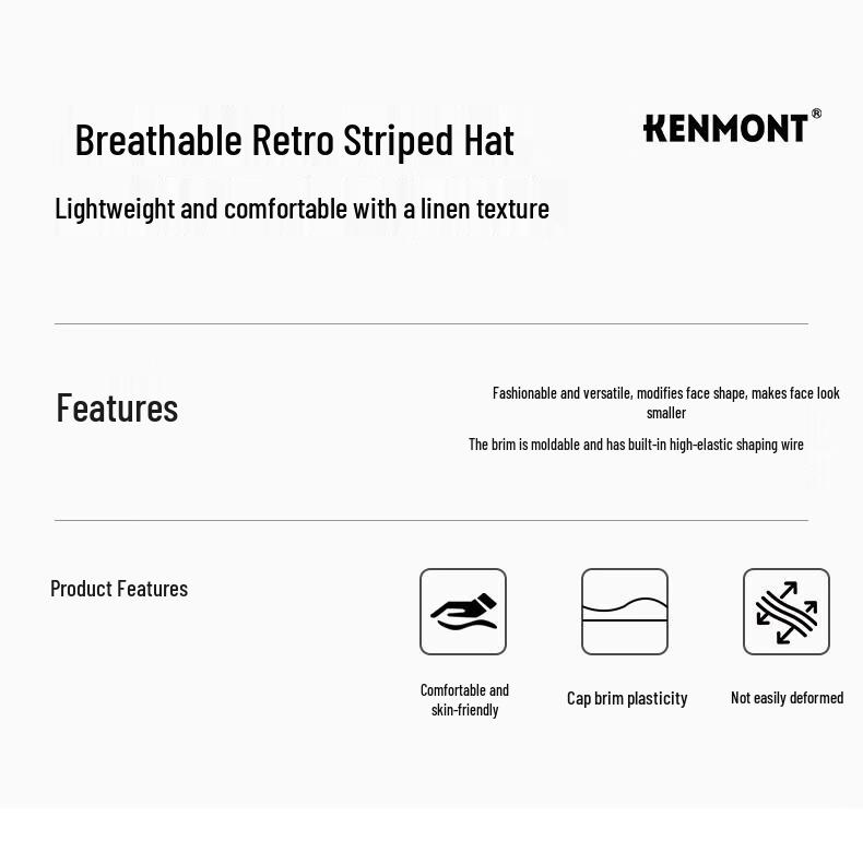 Kenmont Retro Linen Beret Peaked Hat for Women