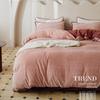 Nordic Light Luxury Coral Fleece Winter Bedding Set - Milk Velvet Waffle, Double-Sided Duvet Cover and Bed Sheet