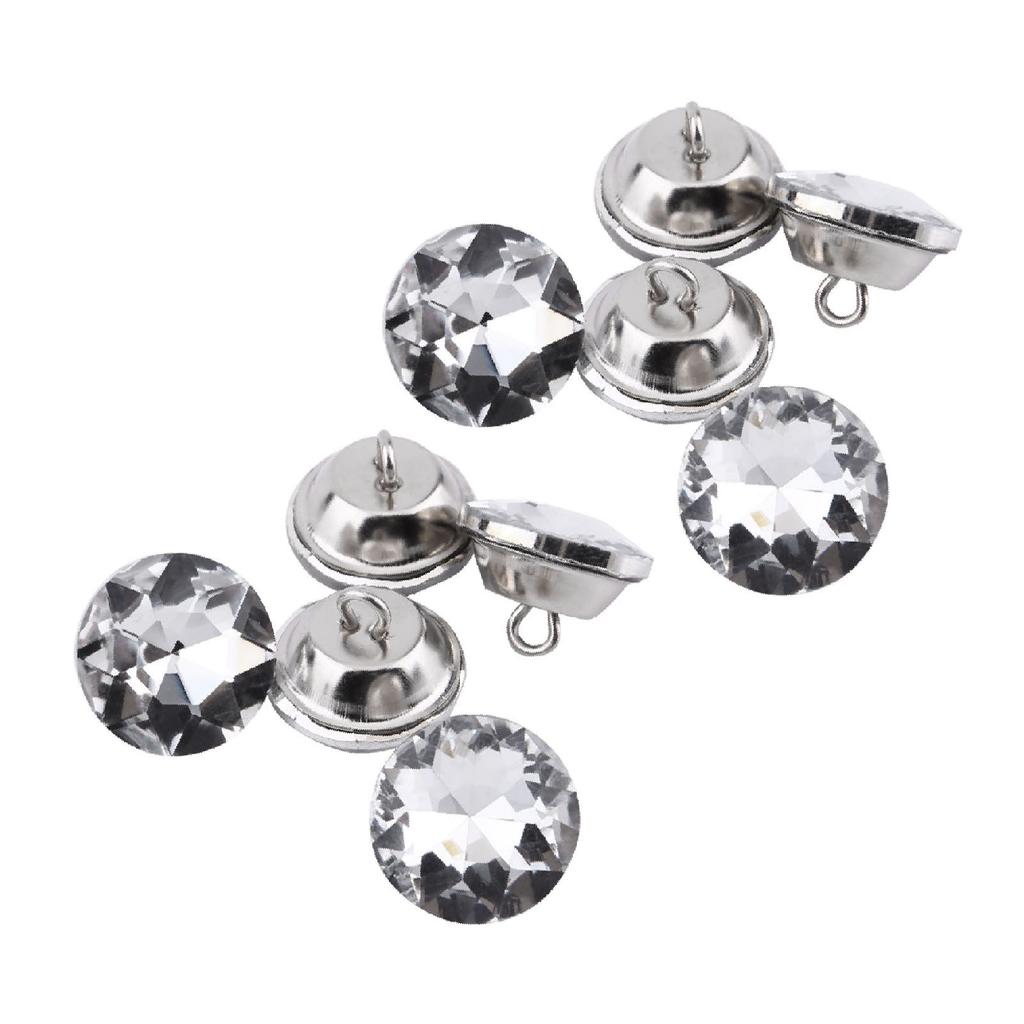 50pcs Crystal Diamante Rhinestone Round Buttons for Clothes Crafts Headboard Sofa