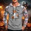 Men's Printed Casual Hoodie with Pocket and Drawstring Loose Fit Sweatshirt