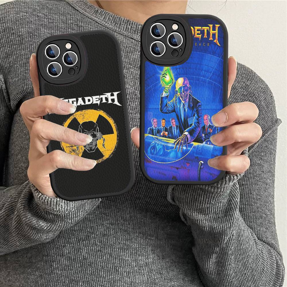 Music Band M-Megadeth Phone Case For IPhone 11 12 13 14 15 16 Pro Max Plus Leather Cover