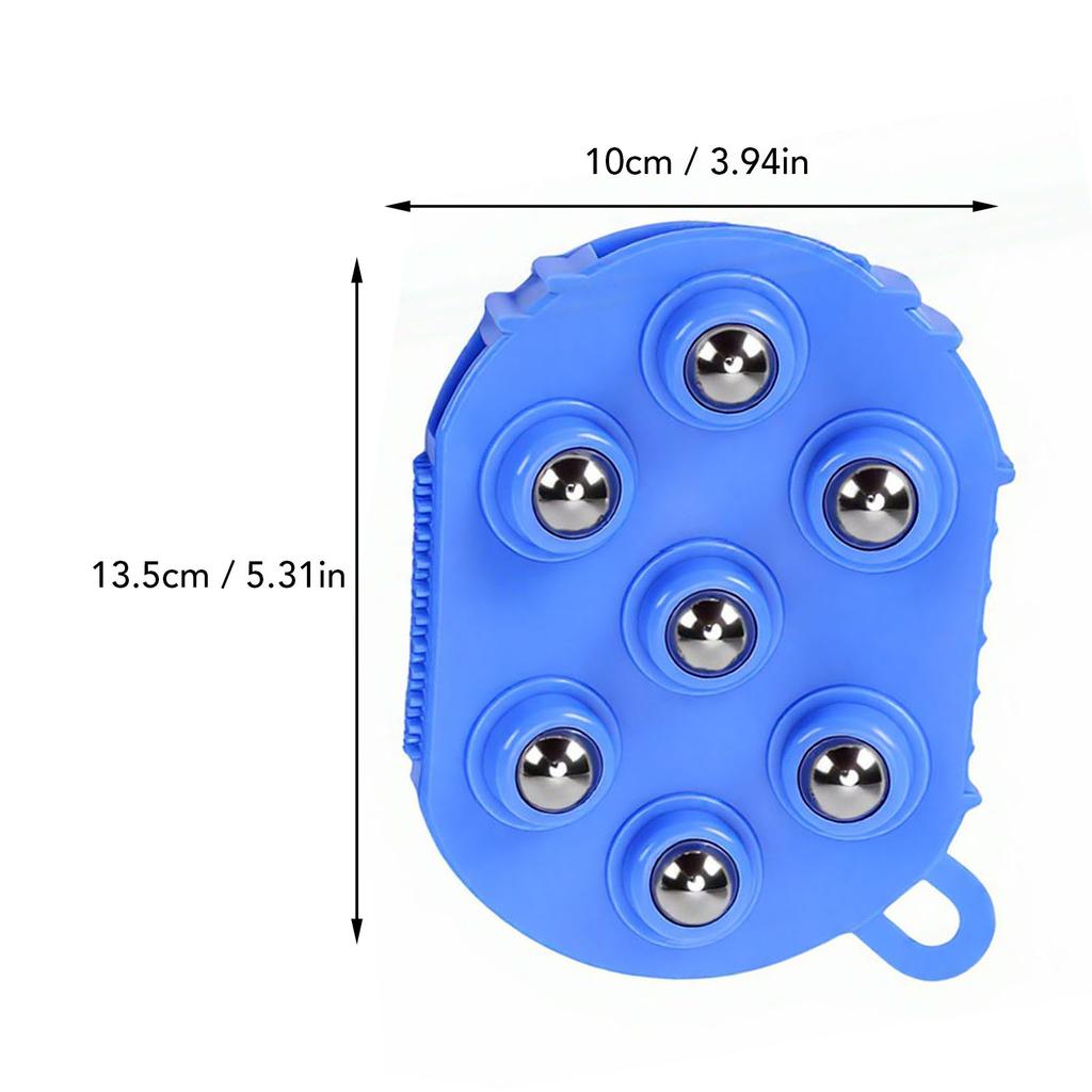 Body Massage Roller Ball Glove Ergonomic Handheld Water Proof Portable Muscle Relaxation Lymphatic Gloves Blue