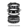 Pack of 4 Gothic Riveted Bracelets Leather Material Wrist Chains Comfort Fit for Concerts Themed Event and Daily Use