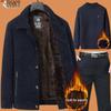 Woodpecker Dad Winter Coat Set: Warm Fleece-Lined Jacket for Middle-Aged and Elderly Men