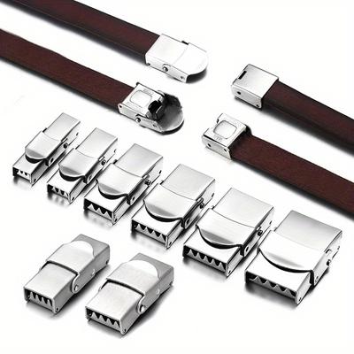 5pcs Silicone Jewelry Accessories Buckle Leather Rope Buckle Jewelry Buckle Stainless Steel Leather Buckle Head DIY Accessories.