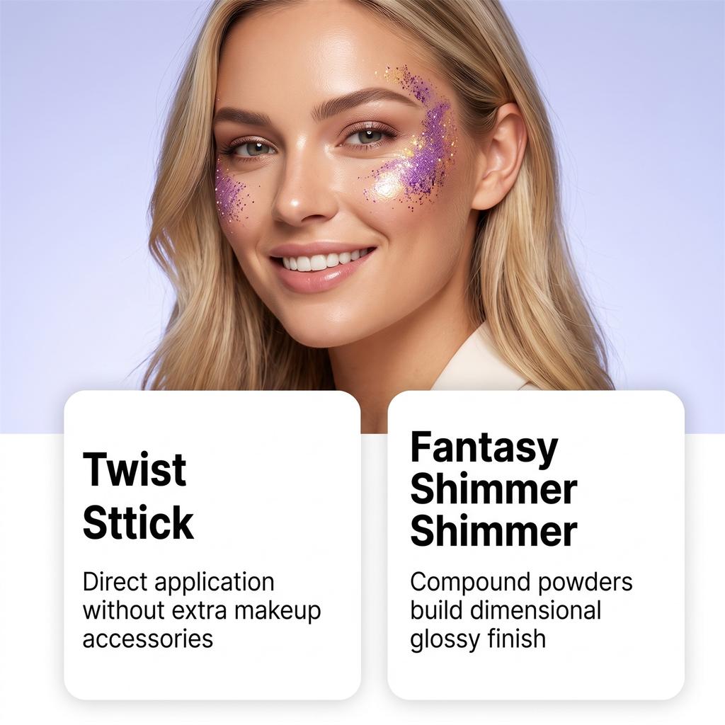 Halloween Glitter Stick  Natural Shimmer for Face and Body, Purple